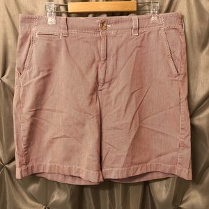 LL Bean Mens Chino Shorts White Red Striped Size 36 No Size Tag